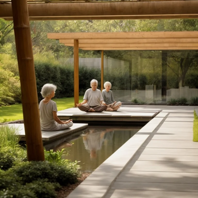 Serene garden at QuietRefuge retreat