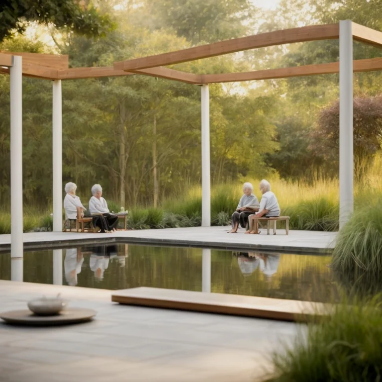 Seniors participating in gentle yoga